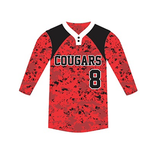 Maillot de baseball pour jeunes personnalisé avec logo d'équipe, sublimation, 100% polyester, maille respirante, boutons, manches longues - Product Image 2