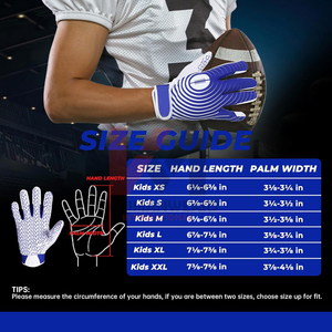 Guantes de Fútbol Americano con Logotipo Personalizado, Fabricante OEM, Calidad Profesional, Guantes con Agarre de Silicona Antideslizante en la Palma - Product Image 4