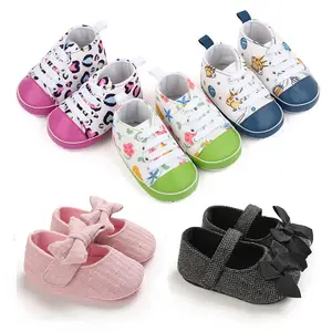 Stock Baby Shoes Cheap Price Toddler Soft Bottom Princess Shoes Pre-walkers Shoes Baby