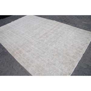 Alfombra Turca Vintage, Alfombra Extra Grande de 6.9x10.4 pies, Alfombra Abstracta Gris - Product Image 2