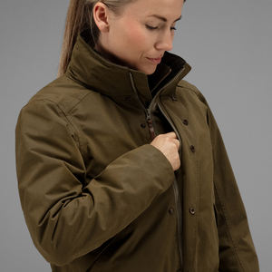 Custom Women's Soft Shell Winter Long <b>Coat</b> with Waterproof <b>Stand</b> Collar Multiple Pockets for Outdoor Duck Hunting Gear - Product Image 3