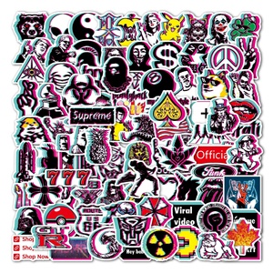 100 Pezzi Adesivi Impermeabili in PVC Colorati Casuali <span class=keywords><strong>per</strong></span> Graffiti su Laptop, Valigie, Frigoriferi, <span class=keywords><strong>Armadi</strong></span> - Product Image 1