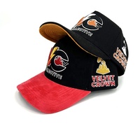 OEM personalizado de los hombres de 5 paneles de algodón bordado gorra de béisbol nuevo Snapback al por mayor de terciopelo en blanco Logo gorra deportiva