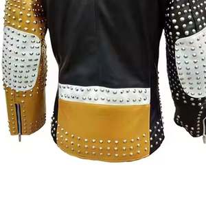 Chaqueta para hombre, oferta especial, chaqueta de piel de oveja para invierno, última moda, estilo rock punk, ropa exterior para motociclistas, diseño personalizado al por mayor - Product Image 6