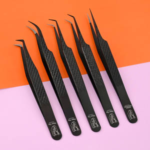 Pinzas para Extensión de Pestañas con Punta de Fibra a 90 Grados, Probadas a Mano, las Más Vendidas, Punta Recta para Aislamiento, Color Personalizado - Product Image 1