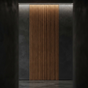 Porte en panneau HPL/HPDL cannelé moderne, grain de bois, panneau de cloison intérieur, taille personnalisée pour la décoration résidentielle - Product Image 2