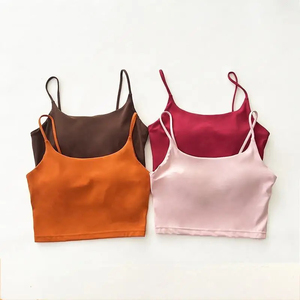 Sensation nue sans couture soutien-gorge de sport simple soutien élevé grande taille haut d'entraînement course Gym Pilates Yoga respirant avant - Product Image 1