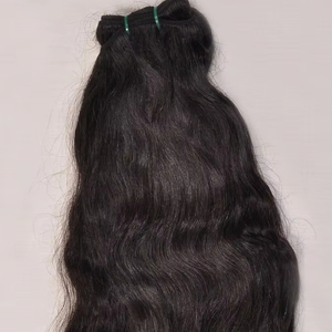 Venta al por mayor 100% mechones de pelo humano indio Remy Super doble dibujado cruda cutícula alineada hueso recto máquina doble trama permanente - Product Image 1
