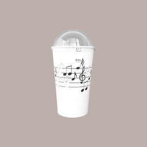 50 tazas desechables para batidos con estampado en blanco y negro B/55 - Product Image 2