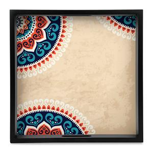 Plateau en bois de Noël de luxe Corps solide réutilisable avec motif de modèle peint à la main pour la décoration de table - Product Image 6