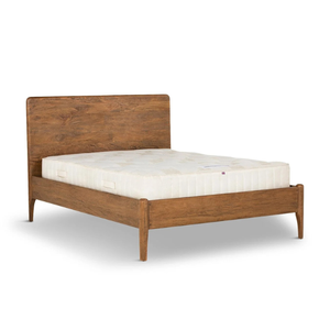 Base de Cama de Madera de Teca Maciza de Estilo Escandinavo de Mediados de Siglo con Cabecera Redondeada y Patas Cónicas - Product Image 2