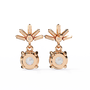 Boucles d'oreilles personnalisables en diamant de laboratoire 10K 14K 18K Or blanc CVD HPHT VVS Vintage Style IGI Certified Bijoux pour femmes - Product Image 4