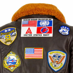 แจ็กเก็ตบอมเบอร์คลาสสิกสำหรับผู้ชายบุขนเทียมอบอุ่นมีฮู้ดผ้าเชอร์ปาสไตล์วินเทจผ้าตัวอักษรสำหรับฤดูหนาว - Product Image 6