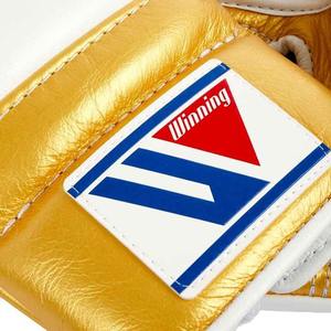 Fabrication de haute qualité personnalisée or blanc gagnant des gants de boxe à lacets en cuir véritable pour les gants de boxe de compétition - Product Image 3