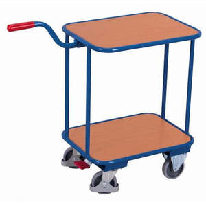 Chariot à main Variofit avec 2 étagères de chargement en bois, dimensions extérieures 891 x 450 x 883 mm - Product Image 1