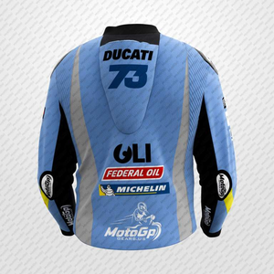 Alex Marquez Rucati Moto Racing Chaqueta de cuero de vaca/canguro hecho a medida Montar/Track Chaqueta con joroba CE Armaduras - Product Image 3