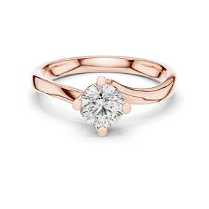Anillo Solitario con Diamante de Laboratorio Redondo Brillante de 0.50 CT para Mujer, Claridad VVS-VS EF, Oro de 18K, 14K, 10K y Plata 925, Color Rosa - Product Image 1