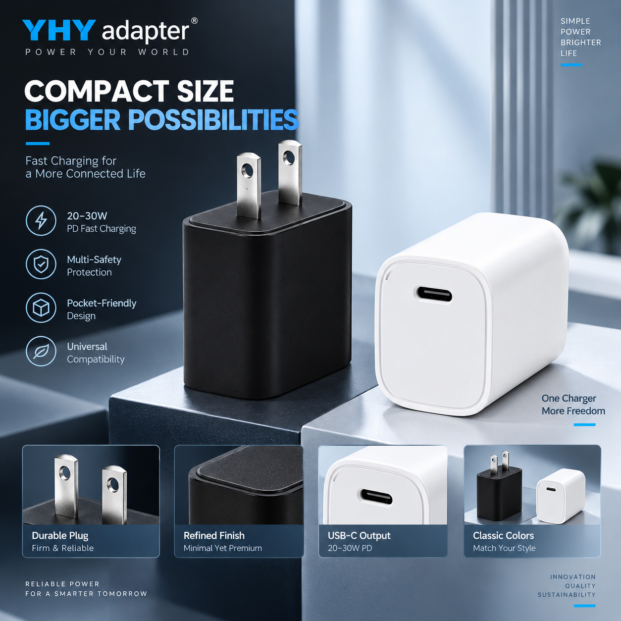Gan Desktop 100W 65W 45W 30W 20W Quick Charge 4.0 QC 3.0 PD Multifunctional Usb Wall Charger 3 Years PC Fireproof Material · image 6