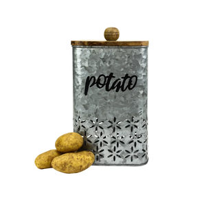 Galvanized <b>Canister</b> Round Shape Tabletop Kitchen Galvanized Iron <b>Tea</b> Sugar <b>and</b> <b>Coffee</b> <b>Canisters</b> for Home Hotel Restaurant - Product Image 1
