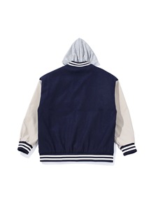 Chaqueta Varsity Clásica OEM, Estilo Urbano, Personalizada, de Lona, Tipo Bomber, con Cuerpo de Lana, Puños Acanalados, Cierre de Broches, Bordado en Contraste - Product Image 6