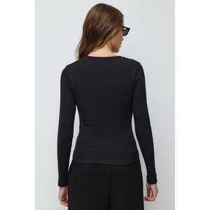 Camiseta Elástica Básica Informal de Manga Larga con Cuello Redondo en Tela Turca 100% Algodón - Product Image 4