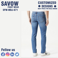 Jeans crayon taille mi-haute pour hommes, personnalisés, de haute qualité, style urbain, respirants, en denim écologique, extensibles, délavés, imperméables, vente en gros