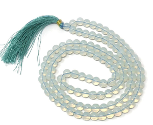 Piedra de cristal de Opalite Mala Natural 8 mm corte de diamante/Cuentas facetadas 108 Jap Mala para piedras de cristal curativas Reiki - Product Image 1