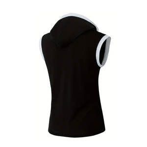 เสื้อมีฮู้ดแนวสตรีทแขนกุดสำหรับผู้ชายเสื้อมีฮู้ดแห้งเร็วแฟชั่นใหม่ - Product Image 2