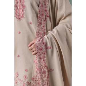 เสื้อปักลาย DHANAK รุ่น ZAIB-3PC สำหรับผู้หญิง ผ้าชีฟอง เป็นมิตรต่อสิ่งแวดล้อม พร้อมผ้าคลุมไหล่และกางเกงเข้าชุด รุ่น BIC-4352 - Product Image 5