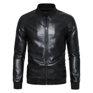 Veste de moto style décontracté d'hiver de haute qualité toile cuir PU col montant imperméable coupe-vent OEM traitement teint - Product Image 4