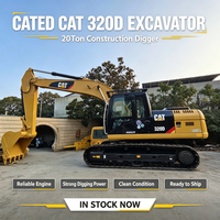 Excavatrice sur chenilles Caterpillar 320D, 20 tonnes, d'occasion, pour travaux de construction moyenne, excavatrice hydraulique Cat, engin de terrassement