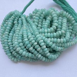 6mm 8mm 10mm verde azul amazonita piedra Natural suave Rondelle hilo de cuentas precio al por mayor cuentas semipreciosas fabricación de joyas - Product Image 2