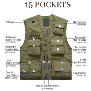 Gilets cargo utilitaires sans manches à poches multiples pour hommes et femmes derniers modèles OEM pour hommes à vendre gilet cargo respirant pour le travail - Product Image 4