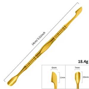 ช้อนทำเล็บสเตนเลสแบบปลายสองชั้นอุปกรณ์ทำเล็บใช้ซ้ำได้เครื่องมือทำเล็บหนังกำพร้าใช้ได้สองครั้ง - Product Image 3