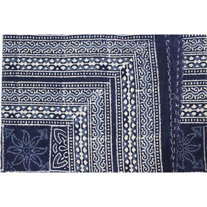 100% Cotton Indigo Hand Block Print Kantha <b>Quilt</b> <b>Handmade</b> Double Size Traditional Indian Home Decor Bedcover Embroidered Duvet - Product Image 5