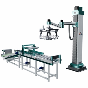 Ligne d'emballage avec un palettiseur robotisé et un système de convoyage - Product Image 1