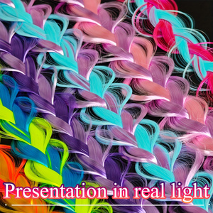 Thiết Kế Mới Cô Gái Trẻ Em 16 Inch Lễ Hội Quà Tặng Ombre Bện Tóc Đuôi Ngự<span class=keywords><strong>a</strong></span> Đầy Màu Sắc Bện Bong Bóng Đuôi Ngự<span class=keywords><strong>a</strong></span> Mở Rộng - Product Image 2