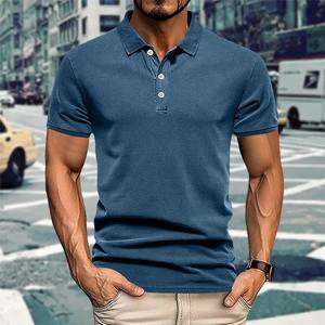 Directo de fábrica personalizado para hombre para Polo Camiseta 100% algodón transpirable de talla grande patrón sólido personalizado diseño liso de alta calidad - Product Image 4
