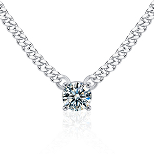 Xmz062 Hiphop Stijl Luxe Cubaanse Ketting 1 Karaat Moissanite Hanger Ketting Voor Vrouwen 925 Sterling Zilver Fijne Sieraden Cadeau - Product Image 1
