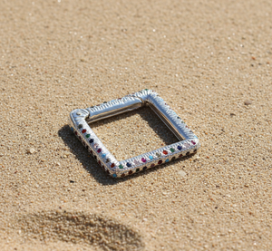 Dijes de Plata de Ley 925 con Cierre de Mosquetón Cuadrado y Circonitas Multicolores para Collares de Moda para Hombre y Mujer - Product Image 5