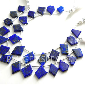 Lapislázuli facetado pulsera de cristal de lujo azul Briolette Pentágono trapezoidal Marquesa corona corte lágrima joyería para hacer - Product Image 1