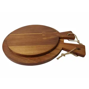 Tabla de Cortar Redonda Pequeña, Tabla de Cortar de Madera para Servir Queso en la Cocina - Product Image 6