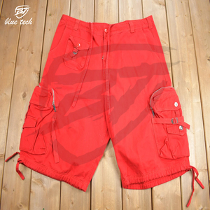 Shorts de course à séchage rapide à taille mi-haute, confortables, avec logo personnalisé, shorts cargo tissés, 100% coton, toile décontractée - Product Image 1