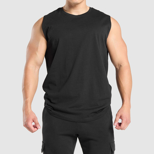 Solid Color Wholesale Sleeveless Tops Workout Fitness Vest <b>Men</b> New Fashion Tank Tops Oversize Casual <b>Singlets</b> - Product Image 1