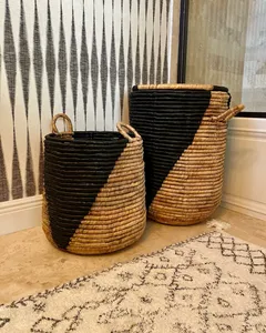 Cestas tejidas de algas marinas Almacenamiento y organización del hogar Ropa de mimbre Cesto de lavandería Organizador Decoración Estilo Madera Nuevo Vietnam - Product Image 2