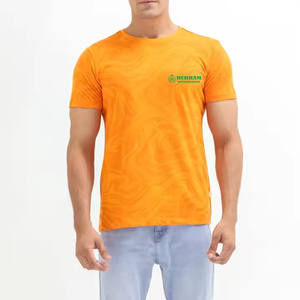 เสื้อยืดผู้ชายคุณภาพสูง พิมพ์โลโก้ตามสั่ง 220 กรัม ระบายอากาศได้ดี เป็นมิตรกับสิ่งแวดล้อม สีส้มสดใส ผ้าโพลีเอสเตอร์ 100% เหมาะสำหรับใส่ลำลอง - Product Image 6