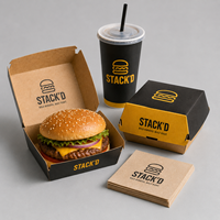 Boîte de papier de frites jetables à emporter emballage alimentaire boîtes de hamburger ailes de poulet personnalisées boîte de restauration rapide à emporter conteneur