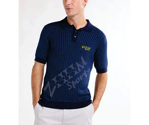 เสื้อโปโลลำลองพิมพ์ลายต่อต้านริ้วรอยแขนสั้นระบายอากาศได้มีพื้นผิวเป็นปลายด้านหน้าโลโก้ดิจิทัล - Product Image 1