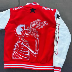 Chaqueta Universitaria Personalizada OEM con Cuello Alto, Impermeable, con Capucha, Estilo Letterman, para Hombre, con Logotipos Bordados, Transpirable - Product Image 2