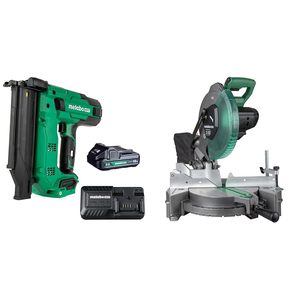 18V MultiVolt Compact Cordless <b>Brad</b> Nailer Kit 18-Gauge Coil Nailer with Miter Saw Tool Only - Product Image 1